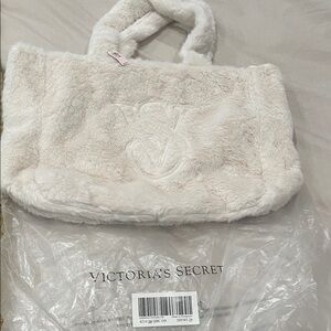 Victoria's Secret Plush Ivory Tote new with tags